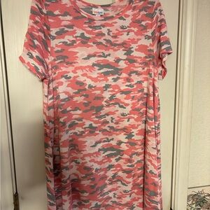 LuLaRoe Pink Camo Carly Dress